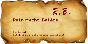 Reinprecht Balázs névjegykártya